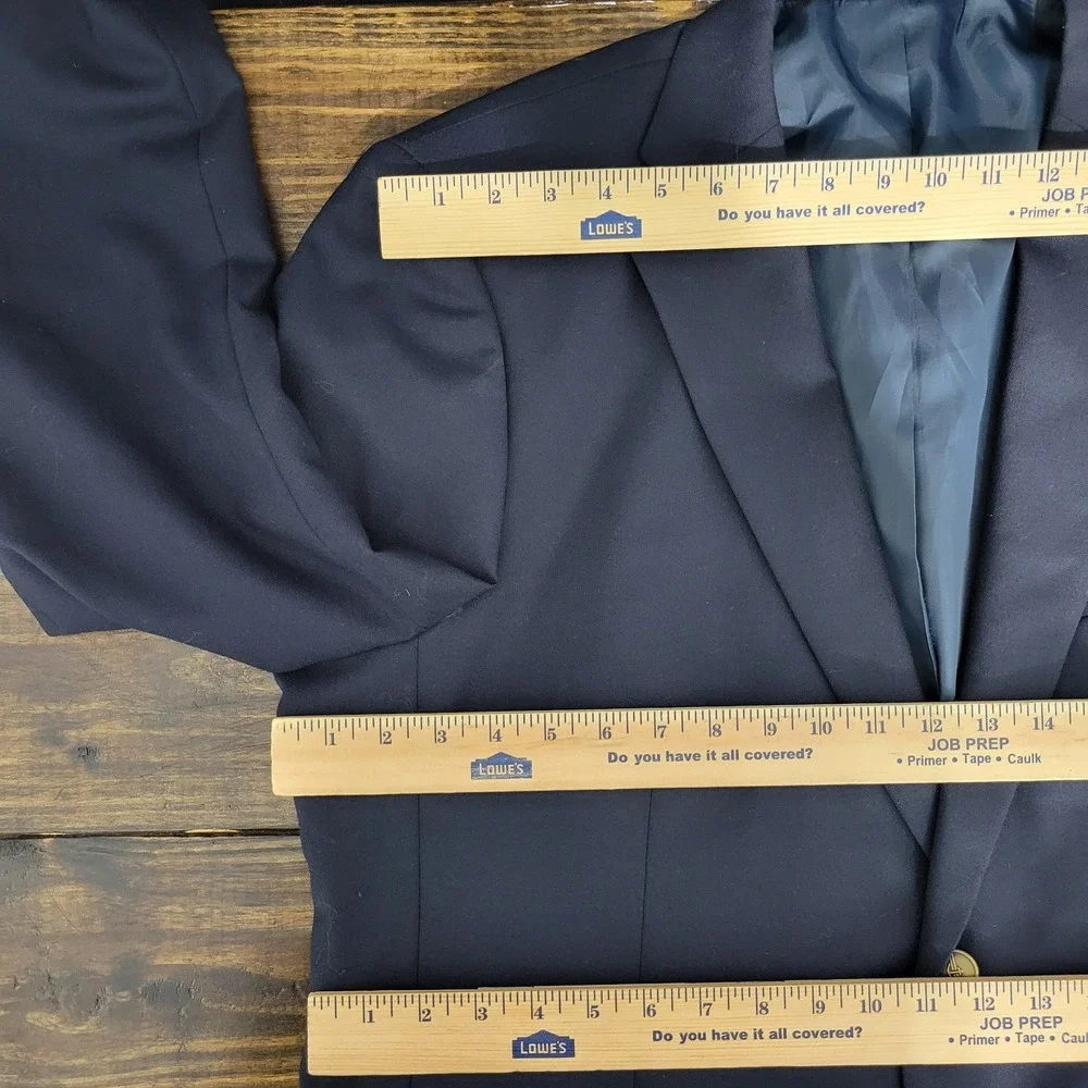 Dockers Men's Sport Coat Blazer Two Button‎ Deep Navy Polyester Wool 46R